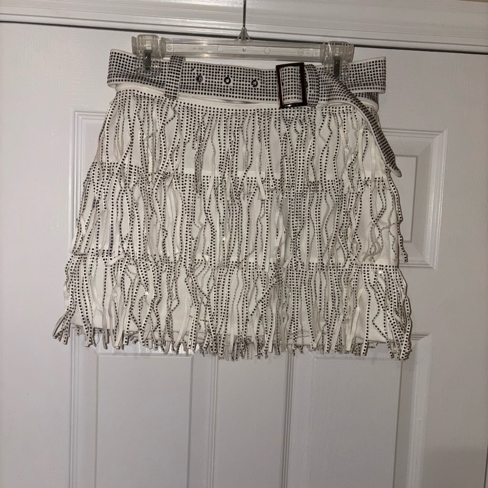 Stylish White and Black Women's Skirt